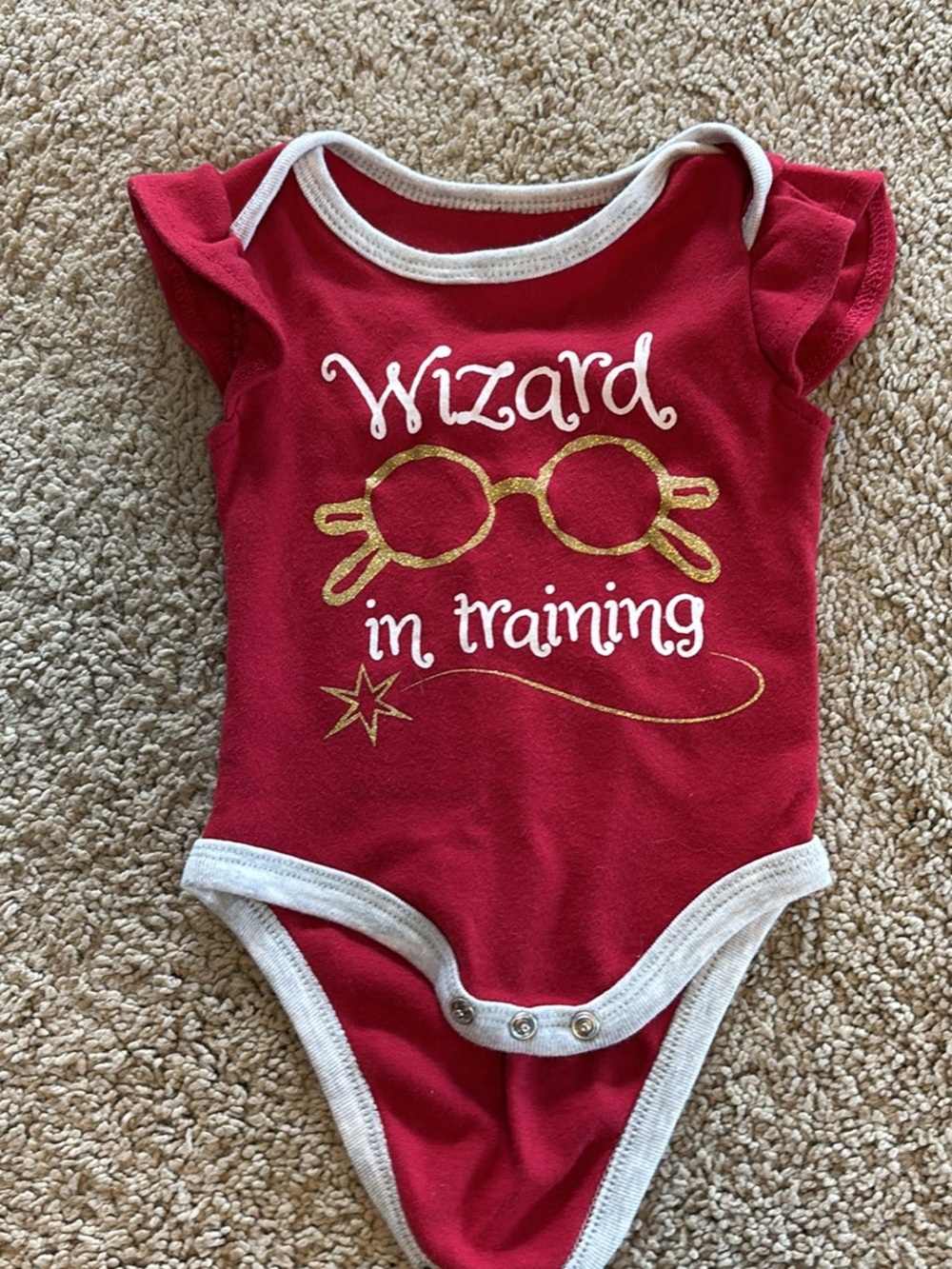Red "Wizard in Training" Baby One-Piece Bodysuit
